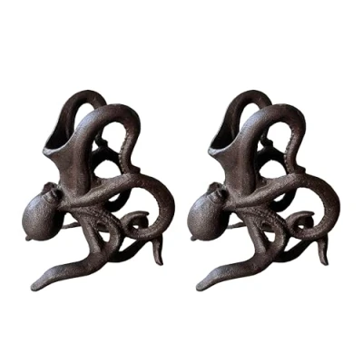 Image of Selections Cast Iron Octopus Shaped Wine Bottle Holder (Pack of 2)