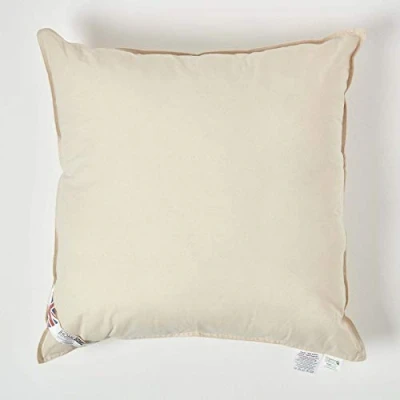 Image of HOMESCAPES Organic Cotton Cushion Pad 70 x cm (28 28) Inner Insert with Super Microfibre Hypoallergenic Synthetic Filling Machine Washable