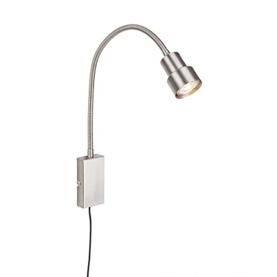 Image of Briloner Tusi LED wall light with a flexible arm, nickel