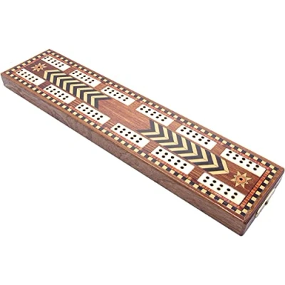 Image of Brimtoy Inlaid reproduction antique cribbage board