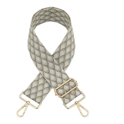Image of LYHYDMA Purse Straps Replacement Colorful Jacquard Bag Strap 5CM Wide Handbag Belts Shoulder For Bags Adjustable Accessories Crossbody Strap(Grey,Gold buckle)