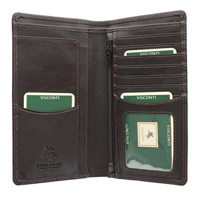 Image of VISCONTI Heritage Collection Big Ben Gents Leather Jacket Wallet RFID Blocking HT12 Chocolate