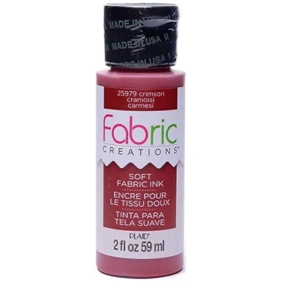 Image of Plaid Fabric Creations Paint, Water Based Ink, Crimson, 59 ml