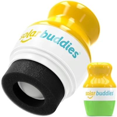 Image of Single Green Solar Buddies Refillable Roll On Sponge Applicator for Kids, Adults, Families, Travel Size Holds 100ml Friendly Sunscreen, Suncream and Lotions