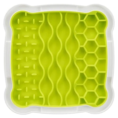 Image of Trixie Lick&#039;n Snack Licking Plate, Slow Feeder, Dogs and Cats Lick Mat Green, Medium