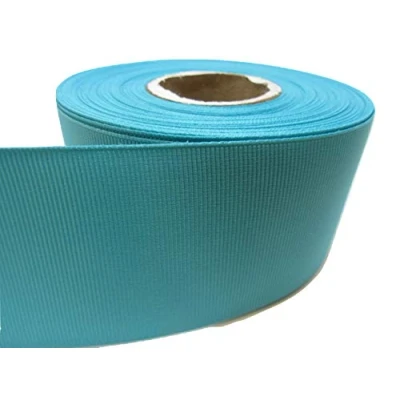 Image of 1 Roll of 50mm x 20 metres Grosgrain Ribbon Aquamarine Light Turquoise Blue Double Sided Ribbed 50 mm 5cm 2&quot; 2 Inch