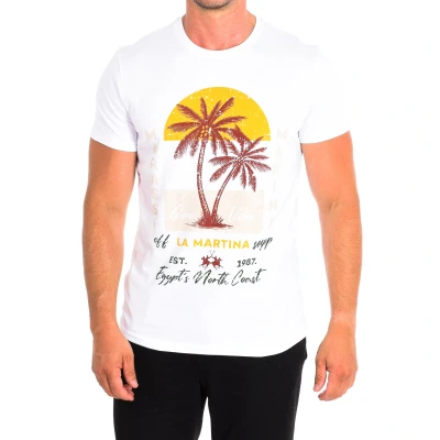 Image of La Martina Mens Short Sleeve T Shirt TMR323 JS354 White Cotton Size 3XL