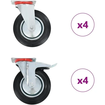 Image of 8 pcs Swivel Casters 200 mm vidaXL
