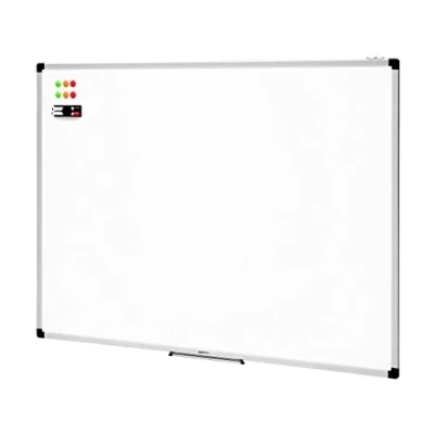 Image of Amazon Basics Whiteboard Drywipe Magnetic with Pen Tray and Aluminium Trim, 120 cm x 90 (WxH)