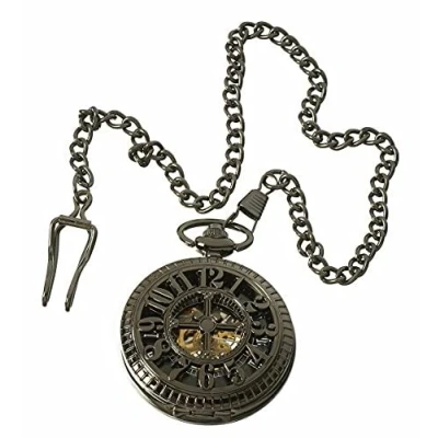 Image of TruClothing Unisex Automatic Pocket Watch Mechanical Peaky Blinders Vintage Double Hunter Black One Size