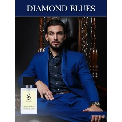 Image of DIAMOND BLUES by SANGADO, Perfume for Men, 8 10 hours long Lasting, Luxury smelling, Aromatic Fougere, Fine French Essences, Masculine, 50 ml Spray