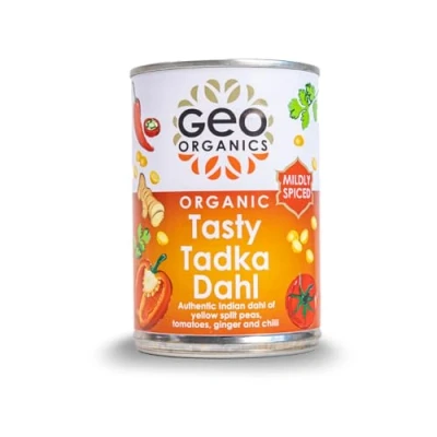 Image of Geo Organics Tasty Tadka Dahl 400g (Pack of 1) Authentic Indian Side Dish Low Sugar &amp; Salt Certified Organic Vegan Meals Gluten Free Food Mild Spice Level