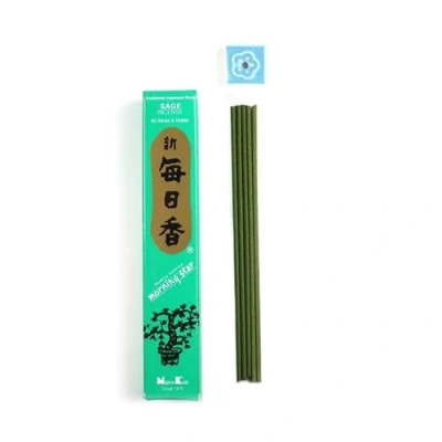 Image of Morning Star Japanese Incense Sticks SAGE 50 &amp; holder