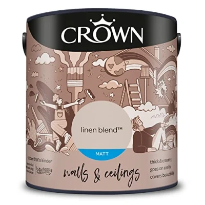 Image of CROWN 2.5L Breatheasy MATT Emulsion Paint for Walls &amp; Ceilings LINEN BLEND