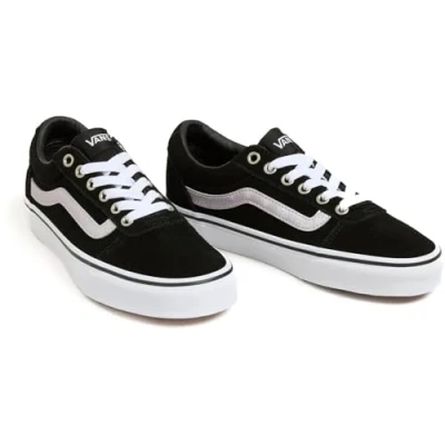 Image of Vans Women&#039;s Ward Sneaker, Metallic SIDESTRIPE Black, 3.5 UK