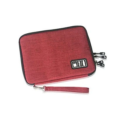 Image of Double Layer Cable Organiser Case,Travel Electronics Accessories Bag for Cables,Flash,USB,Charger,Power Bank,Memory Card,Earphone,iPad,Tablet