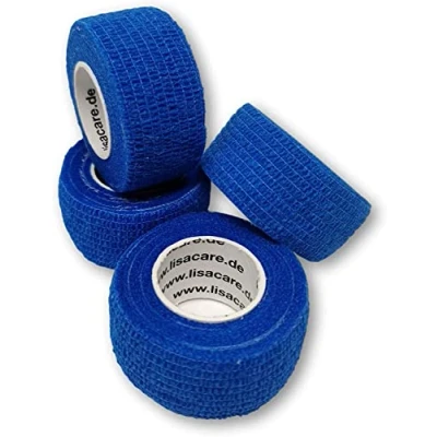Image of 4X LisaCare Blue Plaster Bandage, self Adhesive, Elastic, Waterproof, Hypoallergenic, Breathable 2424 of Ekna