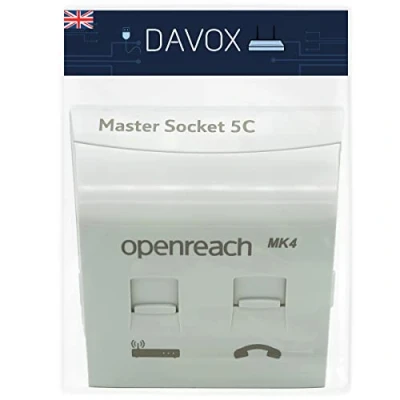 Image of DAVOX BT Openreach master Phone Socket NTE5C MK2 + MK4 Faceplate Combination for Fibre Broadband Filtered Telephone Main Line BT431a RJ11/RJ45 Data