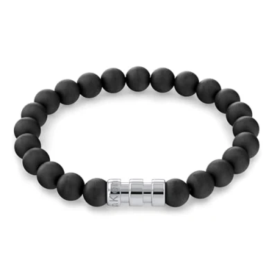 Image of CKJ Calvin Klein Men&#039;s Beaded Collection Bracelet 35000104, Black, One Size