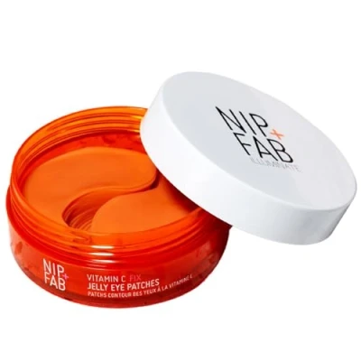 Image of Nip+Fab Vitamin C Fix Jelly Eye Patches, 20 Pairs, Brightening Hydro Gel for Under Eyes with 3 stable forms of