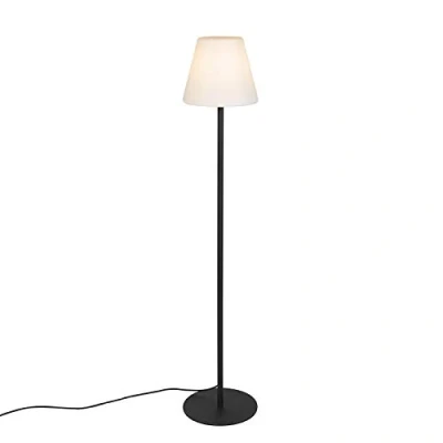 Image of Qazqa Modern Outdoor Pole I Bollard Post Floor Lamp Black Virginia Garden Suitable for LED E27 1 Light Stainless Steel
