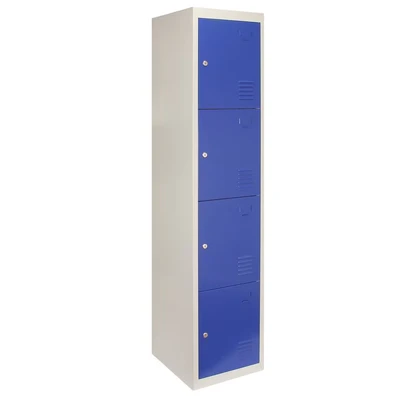 Image of MonsterShop 3 x Metal Storage Lockers Four Doors Blue Flatpack