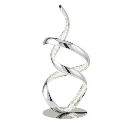 Image of LED 1 Light Table Lamp Chrome, Crystal Glass
