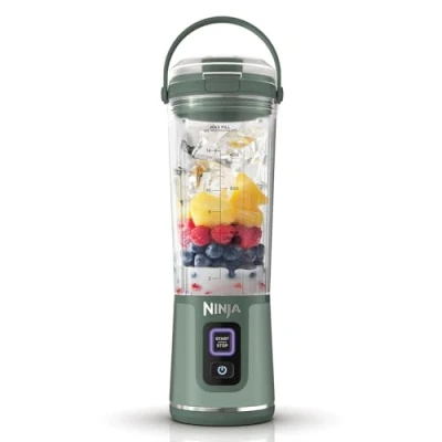 Image of Ninja Blast Portable Blender, 530ml, Leakproof Lid &amp; Sip Spout, Powerful Cordless Mini Rechargeable, Smoothies, Protein Shakes, Blends Ice Frozen Fruit, Forest Green, BC151UKEM