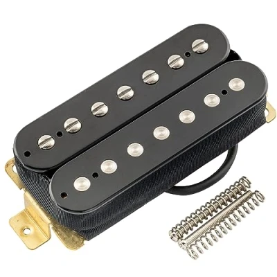 Image of Artec HBA117 Alnico 5 Uncovered Humbucker 7 String Electric Guitar Neck Pickup 9.2K, Black