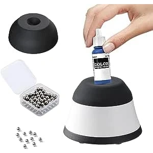 Image of Vortex Paint Mixer with Mixing Balls &amp; Interchangeable Silicone Cap, 3000RPM, Shaker for Lab Miniature model Paints Acrylic (UK Plug)