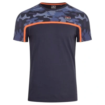Image of Crosshatch Mens BRIGHTLING Camo T Shirt Stylish Camouflage Tee Comfortable &amp; Casual Short Sleeve Crew Neck Top for Men Navy L