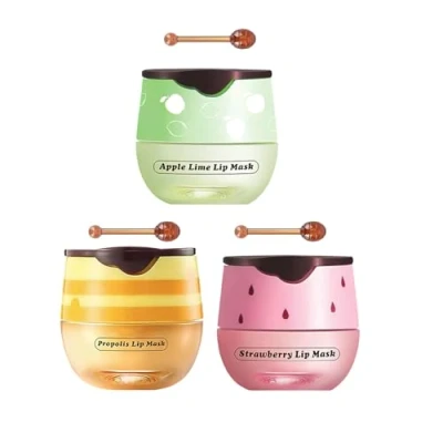 Image of Ninnyi 3 PCS UK Honey and Strawberry Balm, Moisturizing Honeybalm Lip Balm for Lips Care Soft Supple