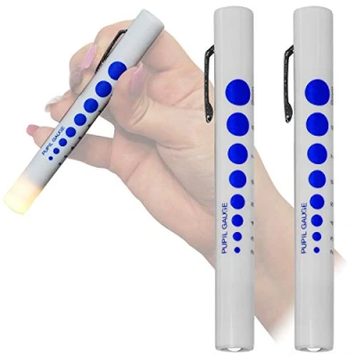 Image of Qualicare First Aid Pupil Gauge Doctors Nurses Medical Pen Light Torch Twin Pack