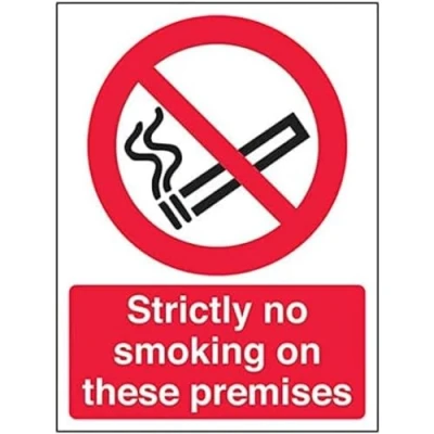 Image of V Safety Prohibition No Smoking Strictly on These Premises 200 x 300 mm Sign
