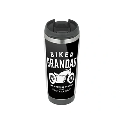 Image of Biker Grandad Travel Mug, Thermal Insulated Cup for Hot and Cold Beverages Drinks