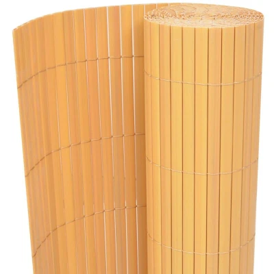 Image of vidaXL Double Sided Garden Fence PVC 90x300 cm Yellow