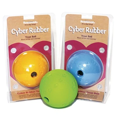 Image of Rosewood Rubber,Tough Chew Resistant, Treat Ball Dog Toy, Small, Assorted Colours