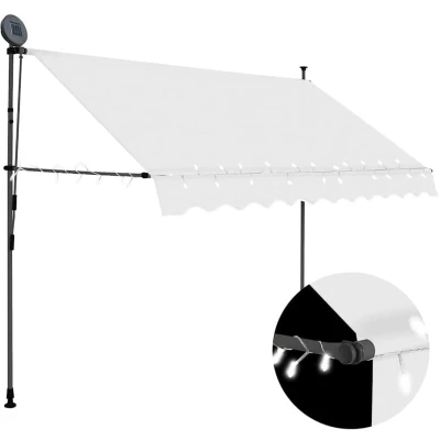 Image of vidaXL Manual Retractable Awning with LED 300 cm Cream
