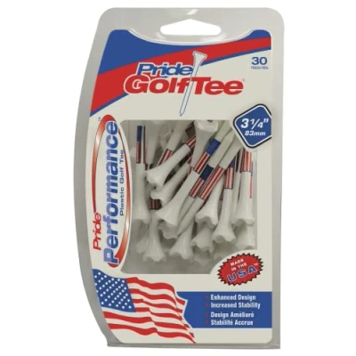 Image of Pride Performance USA Flag Tees 3 1/4&quot;, 30 Count