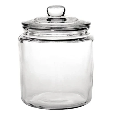 Image of Olympia Biscotti Biscuit Cookie Jar with Lid 3.9 Litre, Clear Glass, Size: 252(H)x 200(Dia)mm Sweets, Confectionery, Cereal, Pasta, Dry Food Storage Vintage Style, Dishwasher Safe GG925