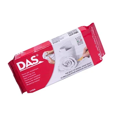 Image of DAS White 500 g Air Hardening Modelling Clay, Non Bake, Ready To Use, Suitable for All Ages, Ideal Professionals &amp; Hobbyists