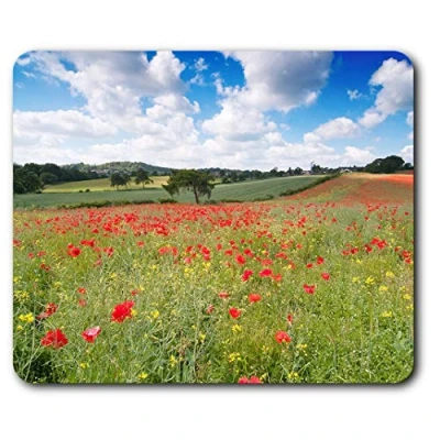 Image of Poppy Field Sun Mouse Mat Pad Computer PC Laptop Gaming Office Home Desk Accessory Gadget 3666