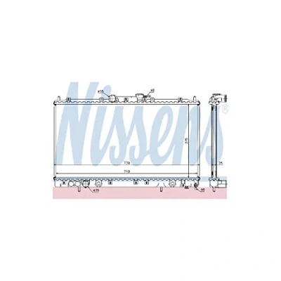 Image of R11680 Engine radiator NISSENS 62868A Aluminium 375mm 708mm 26mm without gasket/seal expansion tank, frame Brazed cooling fins