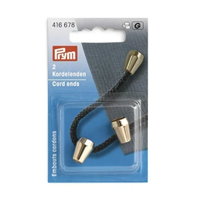 Image of Prym Cord Ends, Metal, New Gold, 10 x 13 mm