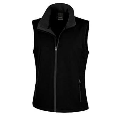 Image of Result Women&#039;s R232F Printable Softshell Bodywarmer Black/Black, X Small/Size 8