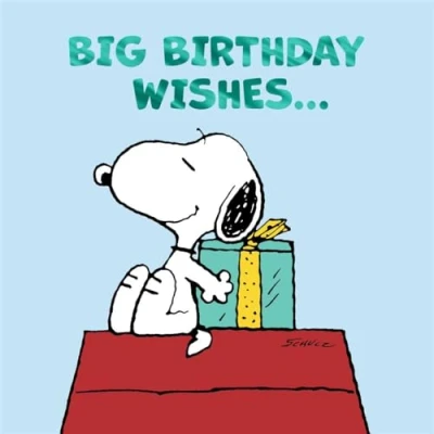 Image of Cards Hallmark Peanuts Snoopy Birthday Big Wishes...