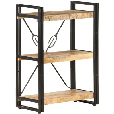 Image of vidaXL 3 Tier Bookcase 60x30x80 cm Solid Mango Wood