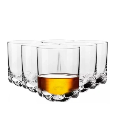 Image of Krosno Whiskey Gin Tumbler Glasses Set of 6 280 ML Cocktail Drinking Gift Box Perfect for Home, Restaurants and Kitchen Dishwasher Safe Tumblers