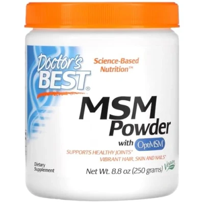 Image of Doctor&#039;s Best MSM with OptiMSM Powder High Purity Sulphur Compound for Joint and Skin Health 250g