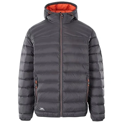 Image of Trespass Mens Down Jacket Lightweight Hooded Padded Packaway Coat Whitman II
